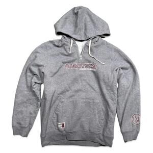 Nautica Men's Y2K Grey Pullover Hoodie